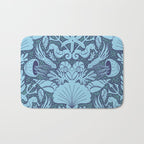 Neptune's joy dublex blue damask reworked Bath Mat Gallery Image 1
