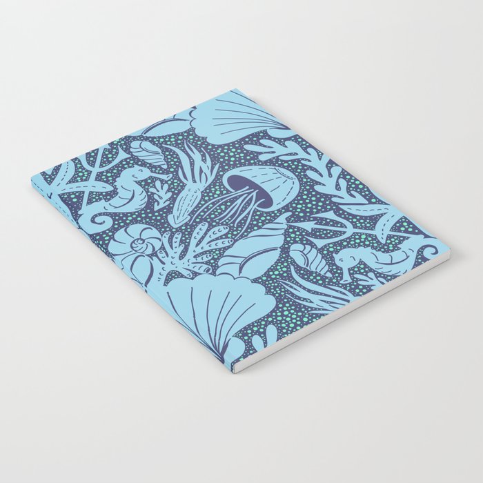 Neptune's joy dublex blue damask reworked Notebook Gallery Image 2