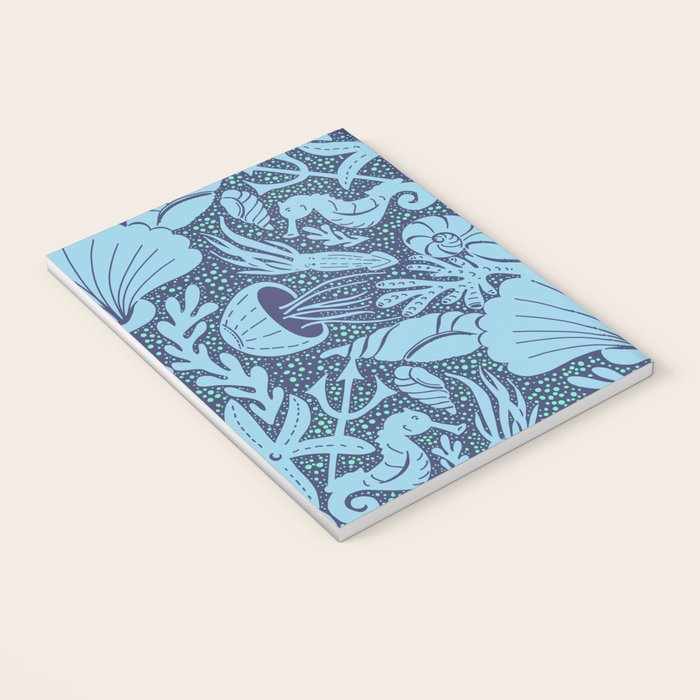 Neptune's joy dublex blue damask reworked Notebook Gallery Image 3