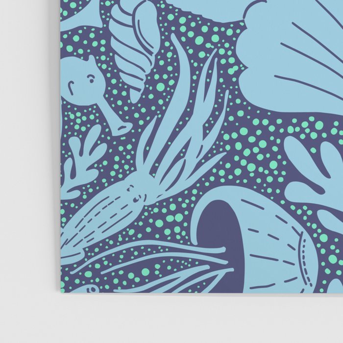 Neptune's joy dublex blue damask reworked Poster Gallery Image 3