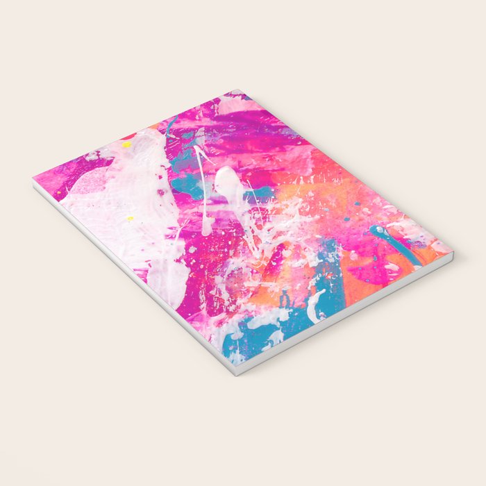 Vibrant Colorful Abstract Splatter Painting with Glitter Notebook Gallery Image 3