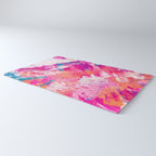 Vibrant Colorful Abstract Splatter Painting with Glitter Rug Gallery Image 3