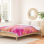Vibrant Colorful Abstract Splatter Painting with Glitter Duvet Cover Gallery Image 2