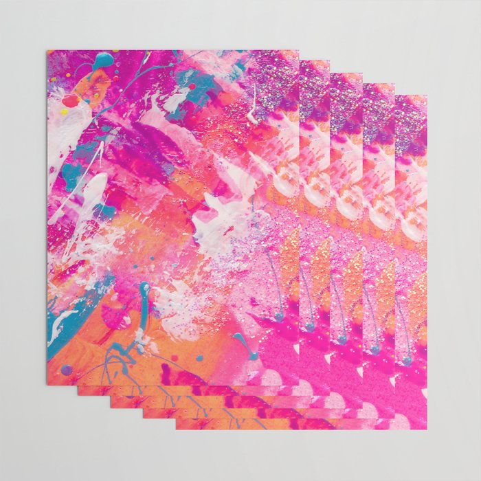 Vibrant Colorful Abstract Splatter Painting with Glitter Wrapping Paper Gallery Image 3