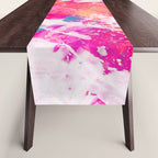 Vibrant Colorful Abstract Splatter Painting with Glitter Table Runner Gallery Image 1