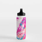 Vibrant Colorful Abstract Splatter Painting with Glitter Water Bottle Gallery Image 3