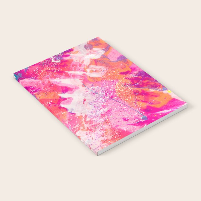 Vibrant Colorful Abstract Splatter Painting with Glitter Notebook Gallery Image 2