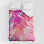 Vibrant Colorful Abstract Splatter Painting with Glitter Duvet Cover Gallery Image 6
