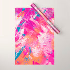 Vibrant Colorful Abstract Splatter Painting with Glitter Wrapping Paper Gallery Image 1