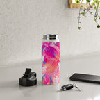 Vibrant Colorful Abstract Splatter Painting with Glitter Water Bottle Gallery Image 4