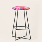 Vibrant Colorful Abstract Splatter Painting with Glitter Stool Gallery Image 1