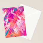Vibrant Colorful Abstract Splatter Painting with Glitter Stationery Card Gallery Image 2