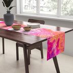 Vibrant Colorful Abstract Splatter Painting with Glitter Table Runner Gallery Image 2