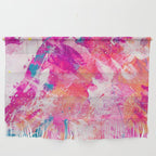 Vibrant Colorful Abstract Splatter Painting with Glitter Wall Hanging Gallery Image 1