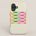 Fish Stripe Colorful Minimalist Mid Century Modern Fish Pattern iPhone Case Gallery Image 1
