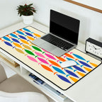 Fish Stripe Colorful Minimalist Mid Century Modern Fish Pattern Desk Mat Gallery Image 2