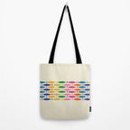 Fish Stripe Colorful Minimalist Mid Century Modern Fish Pattern Tote Bag Gallery Image 2