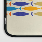 Fish Stripe Colorful Minimalist Mid Century Modern Fish Pattern Laptop Sleeve Gallery Image 3