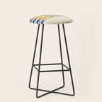 Fish Stripe Colorful Minimalist Mid Century Modern Fish Pattern Stool Gallery Image 1
