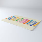 Fish Stripe Colorful Minimalist Mid Century Modern Fish Pattern Rug Gallery Image 3