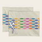 Fish Stripe Colorful Minimalist Mid Century Modern Fish Pattern Placemat Gallery Image 1