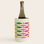 Fish Stripe Colorful Minimalist Mid Century Modern Fish Pattern Wine Chiller Gallery Image 1