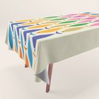 Fish Stripe Colorful Minimalist Mid Century Modern Fish Pattern Tablecloth Gallery Image 1