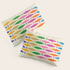 Fish Stripe Colorful Minimalist Mid Century Modern Fish Pattern Pillow Sham Gallery Image 3