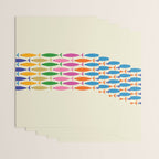 Fish Stripe Colorful Minimalist Mid Century Modern Fish Pattern Wrapping Paper Gallery Image 3