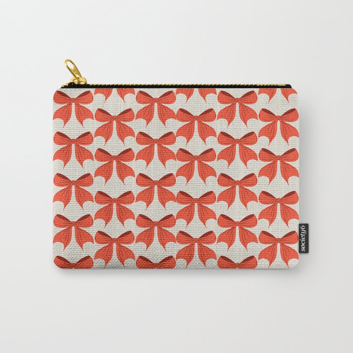 Elegant Red Bow Pattern: A Classic and Stylish Design Carry All Pouch Gallery Image 1