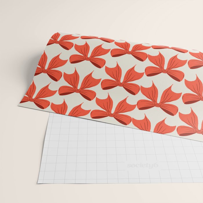 Elegant Red Bow Pattern: A Classic and Stylish Design Wrapping Paper Gallery Image 2