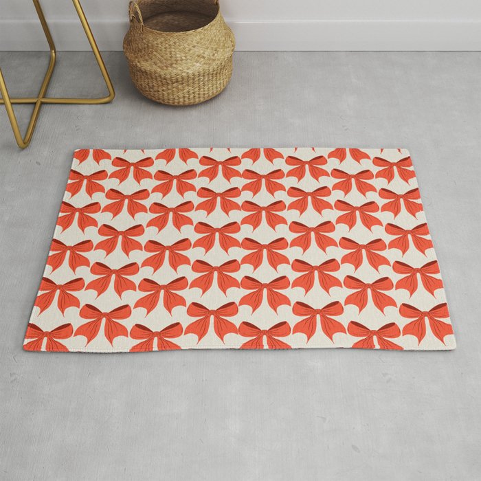 Elegant Red Bow Pattern: A Classic and Stylish Design Rug Gallery Image 1