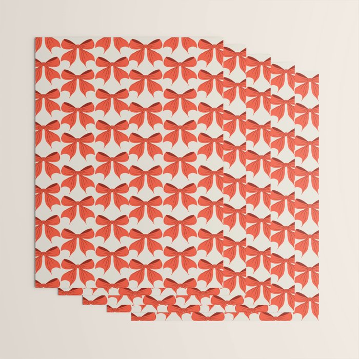Elegant Red Bow Pattern: A Classic and Stylish Design Wrapping Paper Gallery Image 3