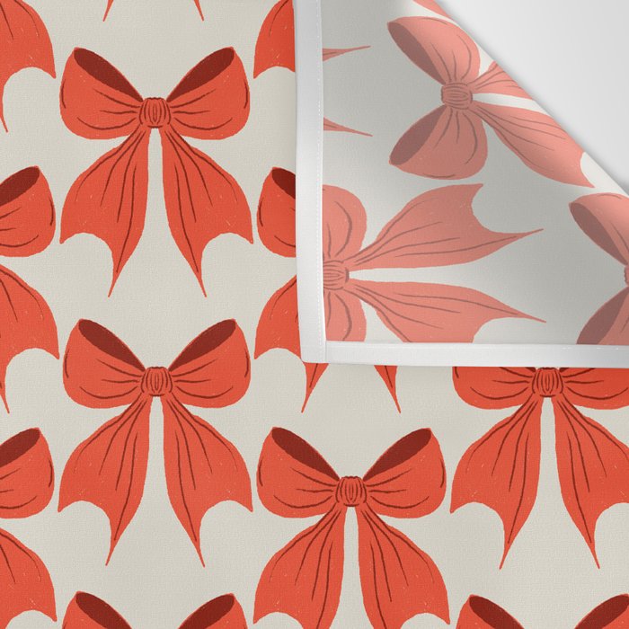 Elegant Red Bow Pattern: A Classic and Stylish Design Wall Tapestry Gallery Image 3