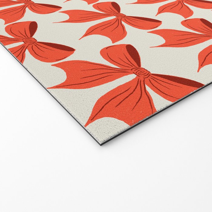 Elegant Red Bow Pattern: A Classic and Stylish Design Welcome Mat Gallery Image 2