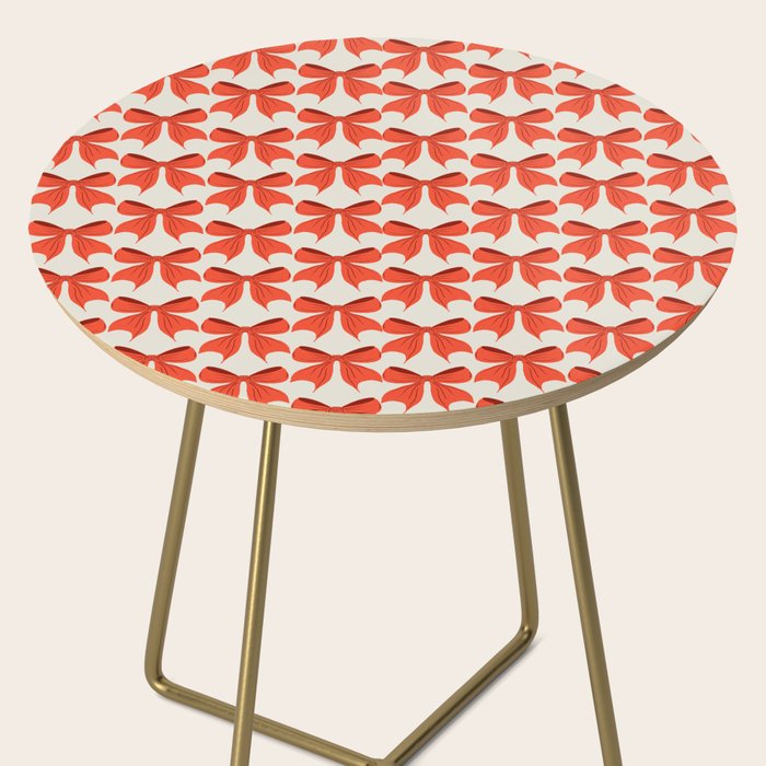 Elegant Red Bow Pattern: A Classic and Stylish Design Side Table Gallery Image 2