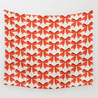 Elegant Red Bow Pattern: A Classic and Stylish Design Wall Tapestry Gallery Image 4