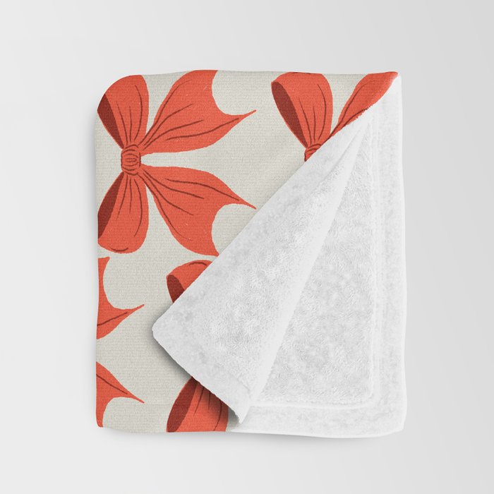 Elegant Red Bow Pattern: A Classic and Stylish Design Throw Blanket Gallery Image 3