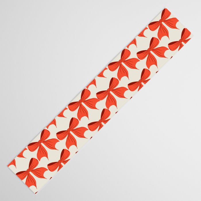 Elegant Red Bow Pattern: A Classic and Stylish Design Table Runner Gallery Image 3