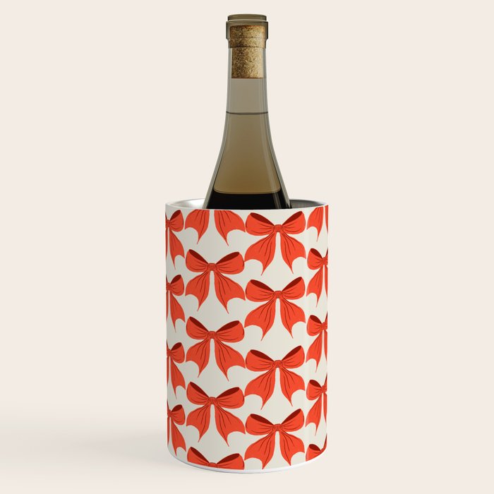 Elegant Red Bow Pattern: A Classic and Stylish Design Wine Chiller Gallery Image 1