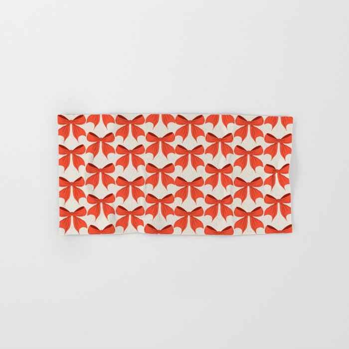 Elegant Red Bow Pattern: A Classic and Stylish Design Bath Towel Gallery Image 1