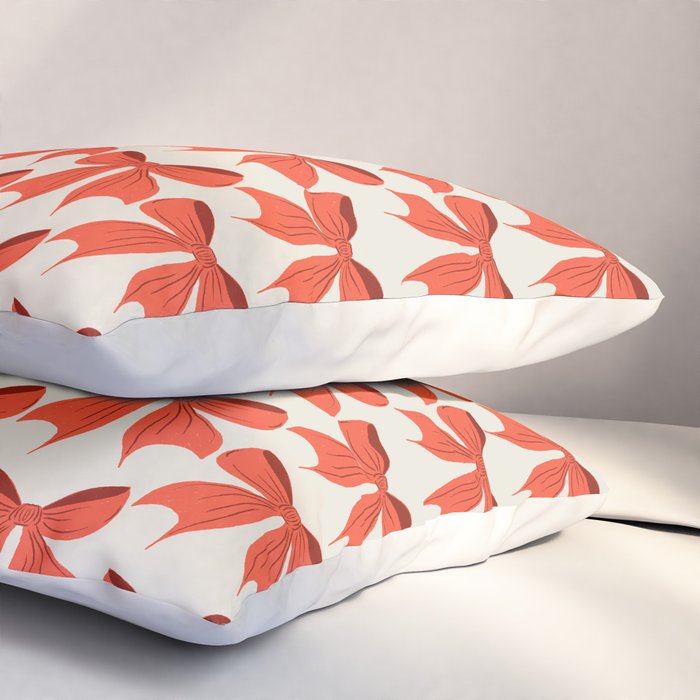 Elegant Red Bow Pattern: A Classic and Stylish Design Pillow Sham Gallery Image 3