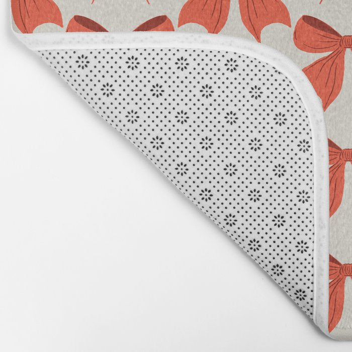 Elegant Red Bow Pattern: A Classic and Stylish Design Bath Mat Gallery Image 2