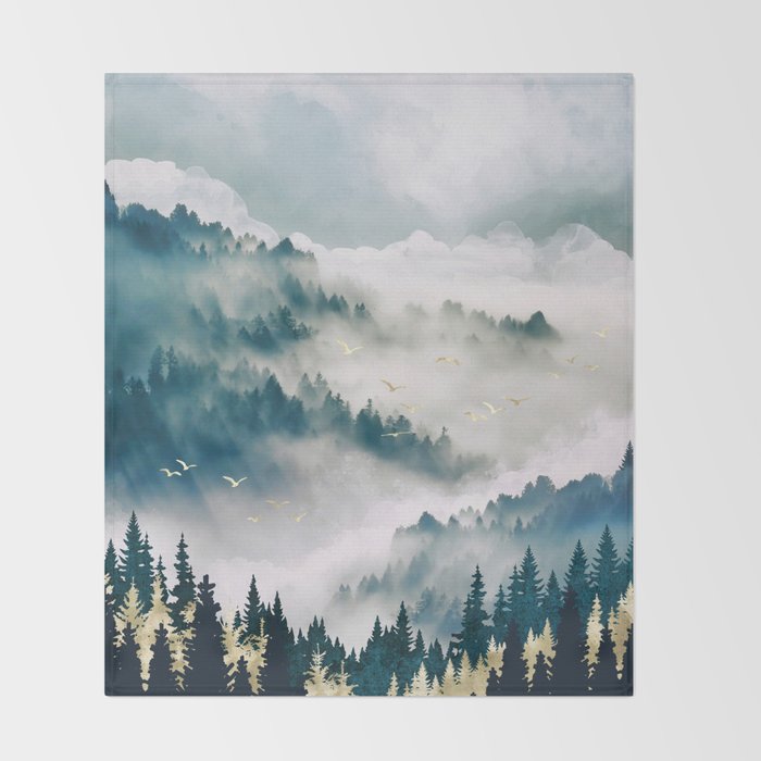 Misty Mountains Throw Blanket Gallery Image 2