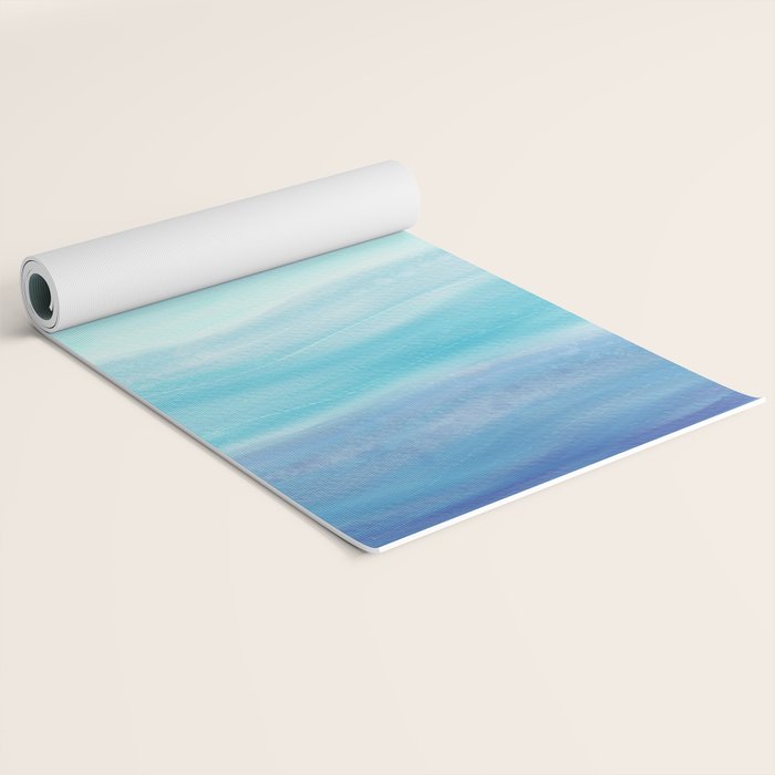 Sea Waves, Abstract Watercolor Painting Yoga Mat Gallery Image 2