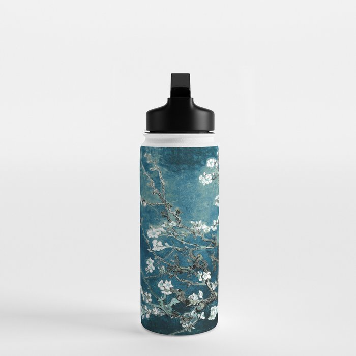 Van Gogh Almond Blossoms : Dark Teal Water Bottle Gallery Image 3
