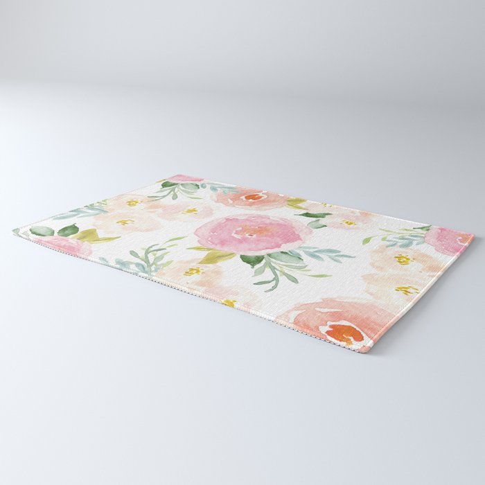 Sweet Pink Blooms (Floral 02) Rug Gallery Image 3