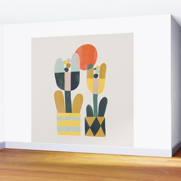 Two flowers Wall Mural Gallery Image 2