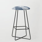 Festive, Tropical, Pineapples, Blue and White Stool Gallery Image 1