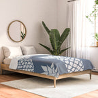 Festive, Tropical, Pineapples, Blue and White Comforter Gallery Image 2